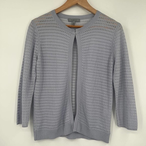 Classiques Entier Womens Cardigan Sweater‎ Purple Lilac Thin Knit Long Sleeve S